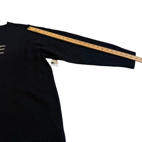 Terra & Sky Peace & Love Beaded Sweater Black Super Soft Cozy 4X (28W-30W) NWT - Picture 7 of 12